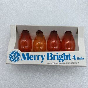 Vintage GE Merry Bright 120V W1 Christmas Replacement Outdoor Bulbs Orange